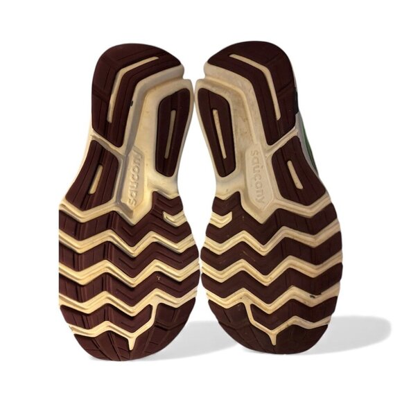 Saucony Green Bean Casserole Rider 14 Green Yellow Gold Canvas Shoes Size 7 - Picture 4 of 8